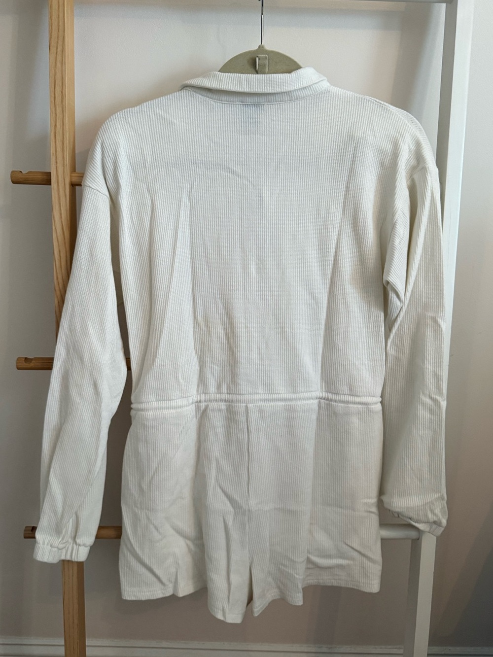 Princess Polly White Ribbed Zip-Front Romper - Picture 2 of 2